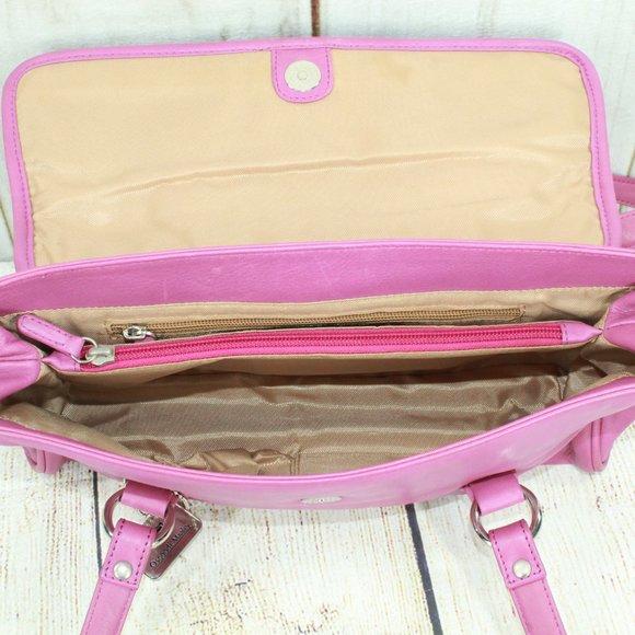 Osgoode Marley Pink Leather Purse Double Handle Shoulder Handbag - Picture 9 of 9